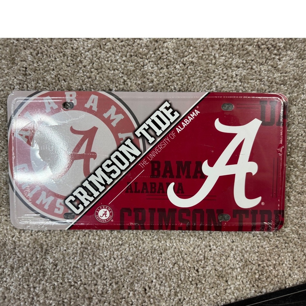 Alabama Crimson Tide Metal License Plate Tag Rico Industries MTG150103 New